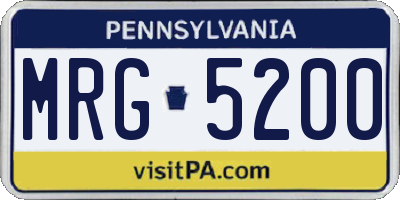 PA license plate MRG5200