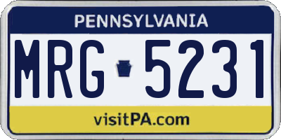 PA license plate MRG5231