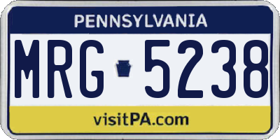 PA license plate MRG5238