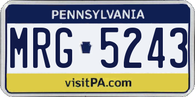 PA license plate MRG5243