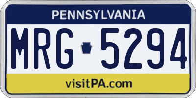 PA license plate MRG5294