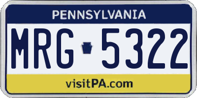 PA license plate MRG5322