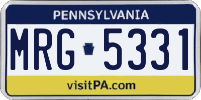 PA license plate MRG5331