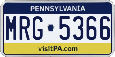 PA license plate MRG5366