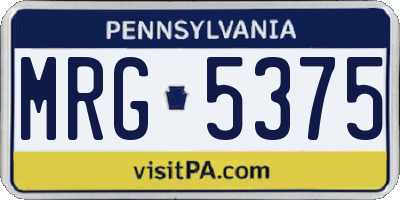 PA license plate MRG5375