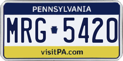 PA license plate MRG5420