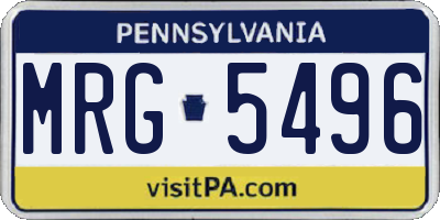 PA license plate MRG5496