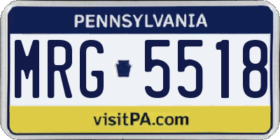 PA license plate MRG5518