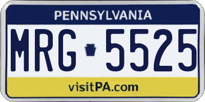 PA license plate MRG5525