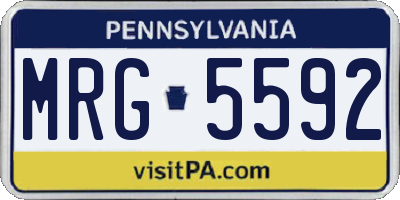 PA license plate MRG5592