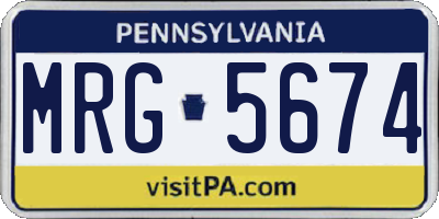 PA license plate MRG5674
