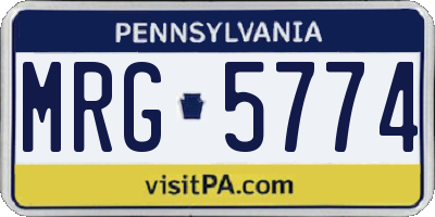 PA license plate MRG5774