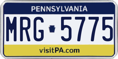 PA license plate MRG5775