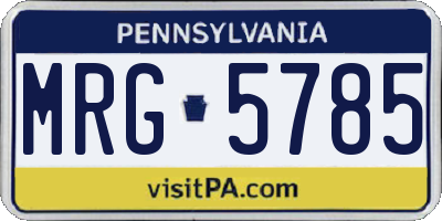 PA license plate MRG5785