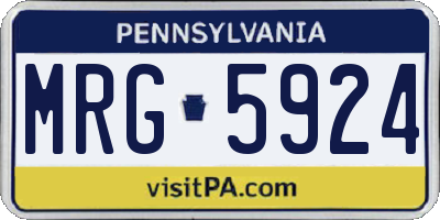 PA license plate MRG5924