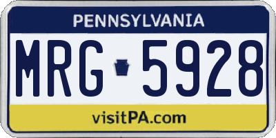 PA license plate MRG5928