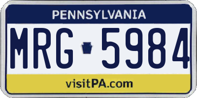 PA license plate MRG5984