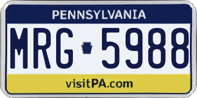 PA license plate MRG5988