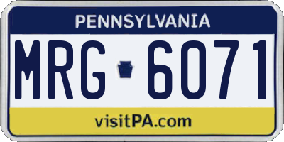 PA license plate MRG6071