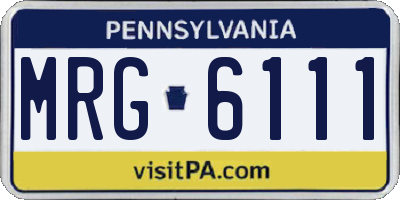 PA license plate MRG6111