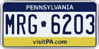 PA license plate MRG6203