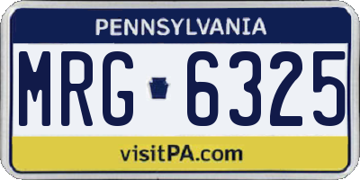 PA license plate MRG6325