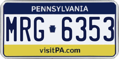 PA license plate MRG6353