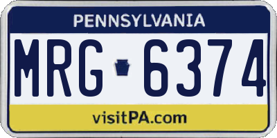 PA license plate MRG6374