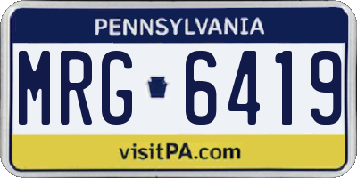 PA license plate MRG6419