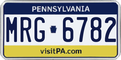PA license plate MRG6782