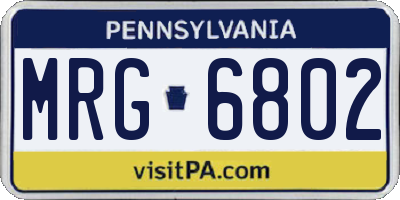 PA license plate MRG6802