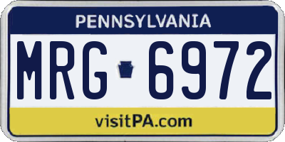PA license plate MRG6972