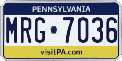 PA license plate MRG7036
