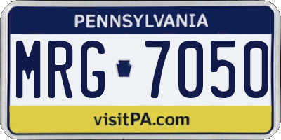 PA license plate MRG7050