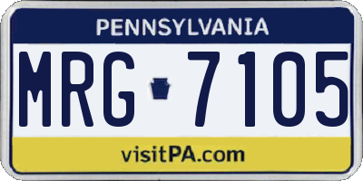 PA license plate MRG7105