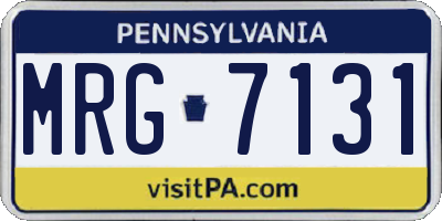 PA license plate MRG7131
