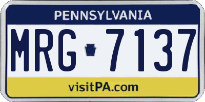 PA license plate MRG7137