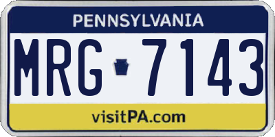 PA license plate MRG7143