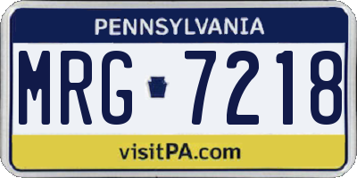 PA license plate MRG7218