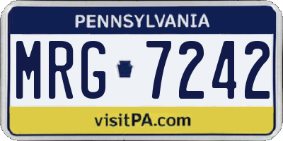 PA license plate MRG7242