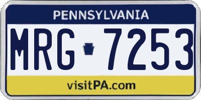 PA license plate MRG7253