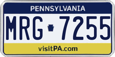 PA license plate MRG7255