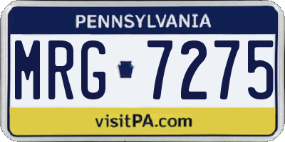 PA license plate MRG7275