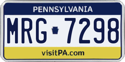 PA license plate MRG7298