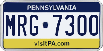 PA license plate MRG7300