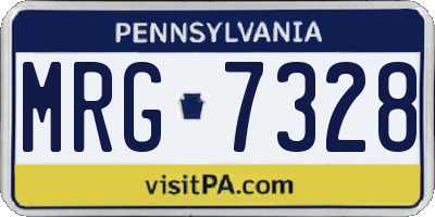 PA license plate MRG7328