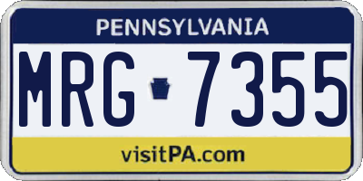 PA license plate MRG7355
