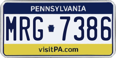PA license plate MRG7386