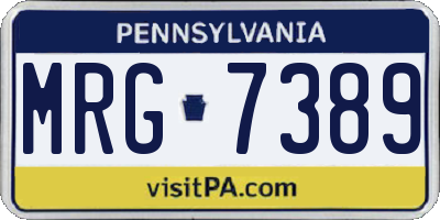 PA license plate MRG7389