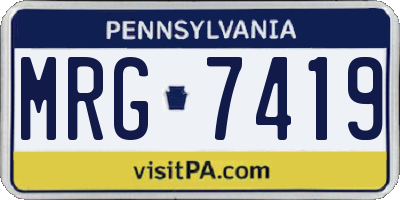 PA license plate MRG7419
